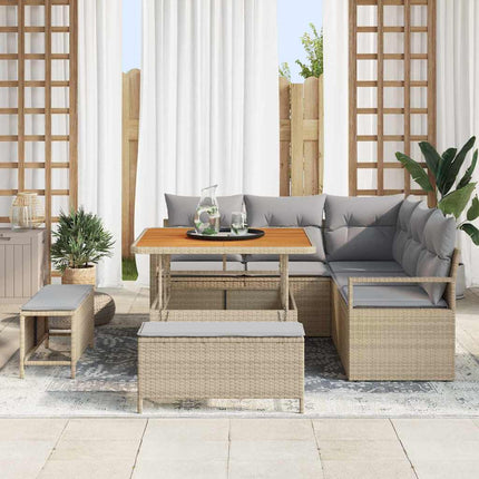 Trädgårdsoffset 8 st Beige konstrotting