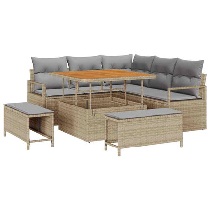 Trädgårdsoffset 8 st Beige konstrotting