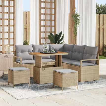 Trädgårdsoffset 8 st Beige konstrotting