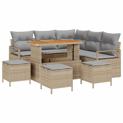 Trädgårdsoffset 9 st Beige konstrotting