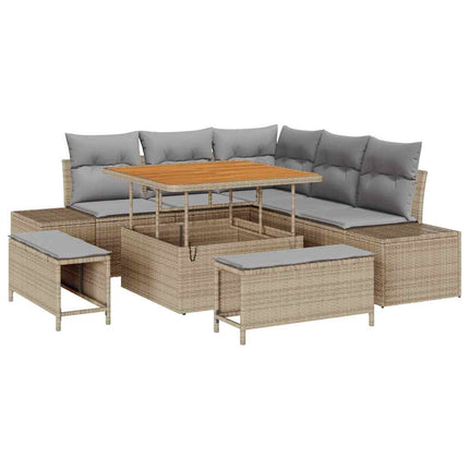 Trädgårdsoffset 8 st Beige konstrotting