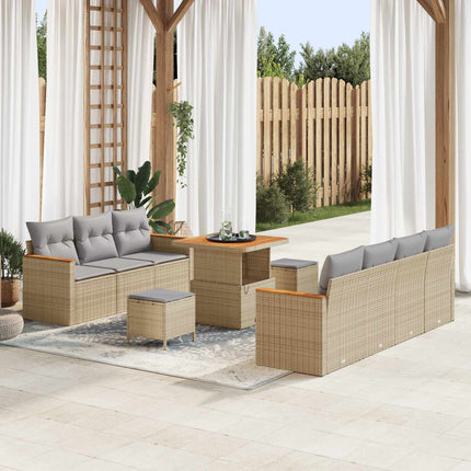 Trädgårdsoffset 10 pcs Beige konstrotting
