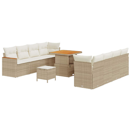 Trädgårdsoffset 11 pcs Beige konstrotting
