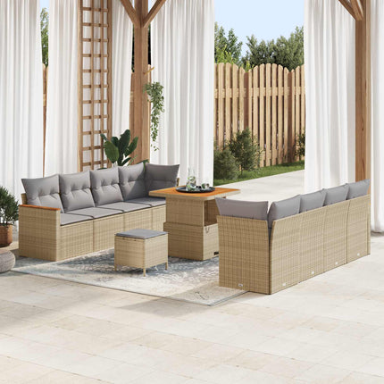 Trädgårdsoffset 11 pcs Beige konstrotting