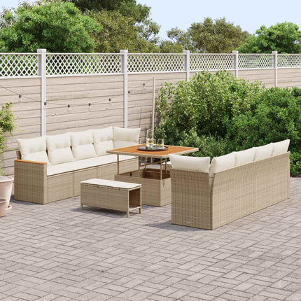 Trädgårdsoffset 11 pcs Beige konstrotting
