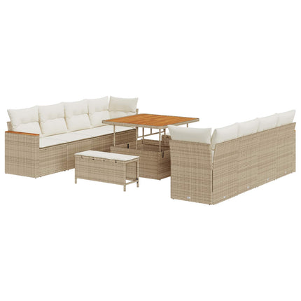 Trädgårdsoffset 11 pcs Beige konstrotting