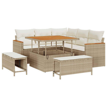 Trädgårdsoffset 8 pcs Beige konstrotting