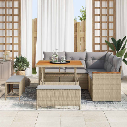 Trädgårdsoffset 8 pcs Beige konstrotting