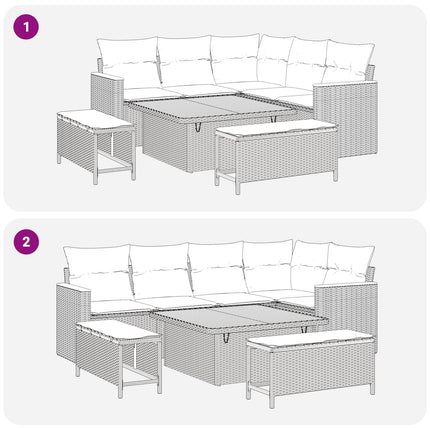 Trädgårdsoffset 8 pcs Beige konstrotting