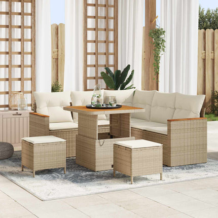 Trädgårdsoffset 8 pcs Beige konstrotting