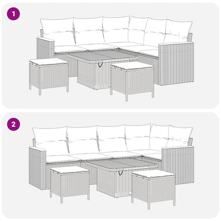 Trädgårdsoffset 8 pcs Grå konstrotting