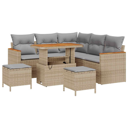 Trädgårdsoffset 8 pcs Beige konstrotting