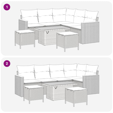 Trädgårdsoffset 8 pcs Beige konstrotting