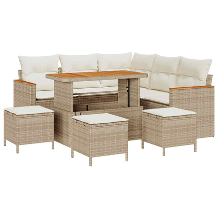Trädgårdsoffset 9 st Beige konstrotting