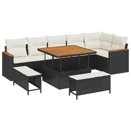 Trädgårdsoffset 9 st Svart konstrotting