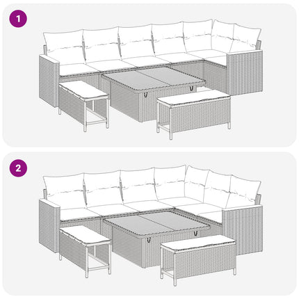 Trädgårdsoffset 9 pcs Svart konstrotting