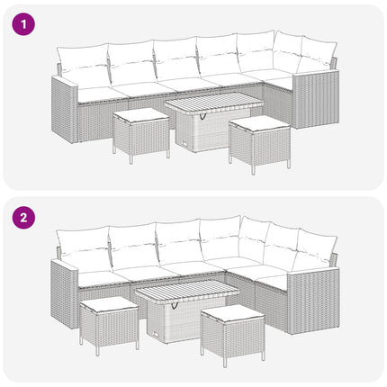 Trädgårdsoffset 9 pcs Svart konstrotting