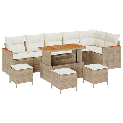 Trädgårdsoffset 10 pcs Beige konstrotting