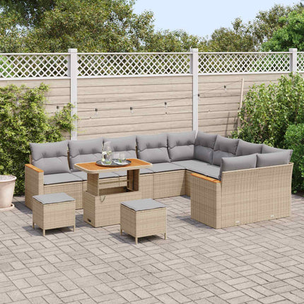 Trädgårdsoffset 12 pcs Beige konstrotting