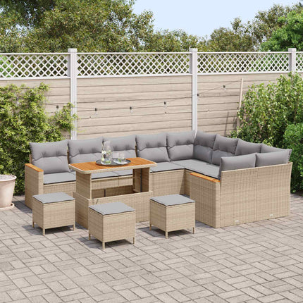 Trädgårdsoffset 13 pcs Beige konstrotting
