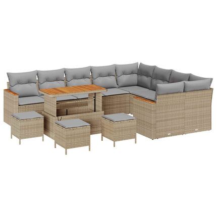 Trädgårdsoffset 13 pcs Beige konstrotting