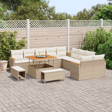 Trädgårdsoffset 13 pcs Beige konstrotting