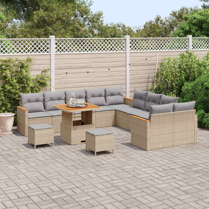 Trädgårdsoffset 13 pcs Beige konstrotting