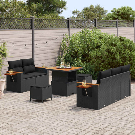 Trädgårdsoffset 8 pcs Svart konstrotting