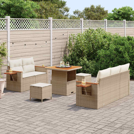 Trädgårdsoffset 8 pcs Beige konstrotting