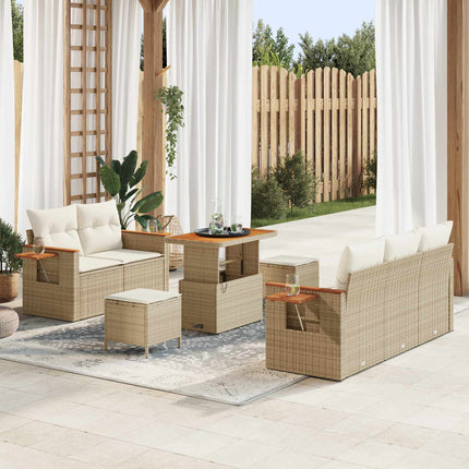 Trädgårdsoffset 8 pcs Beige konstrotting