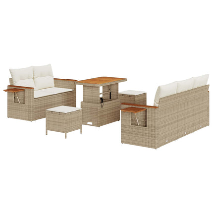 Trädgårdsoffset 8 pcs Beige konstrotting