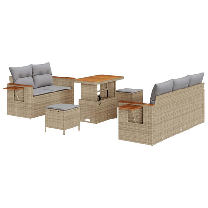 Trädgårdsoffset 8 pcs Beige konstrotting