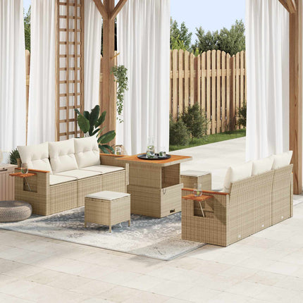 Trädgårdsoffset 9 st Beige konstrotting