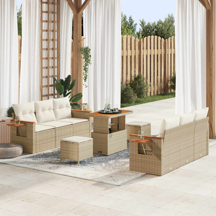 Trädgårdsoffset 9 st Beige konstrotting