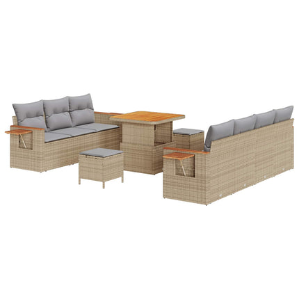 Trädgårdsoffset 10 pcs Beige konstrotting
