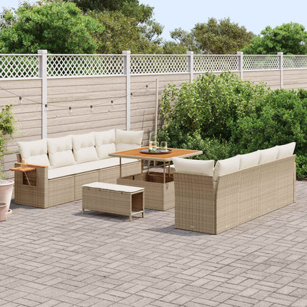 Trädgårdsoffset 11 pcs Beige konstrotting
