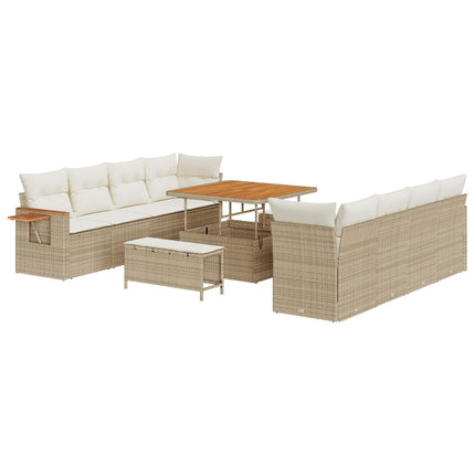 Trädgårdsoffset 11 pcs Beige konstrotting