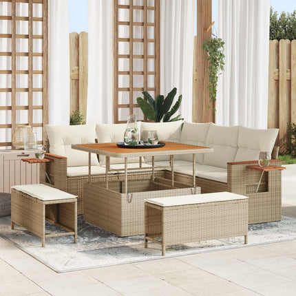 Trädgårdsoffset 8 pcs Beige konstrotting