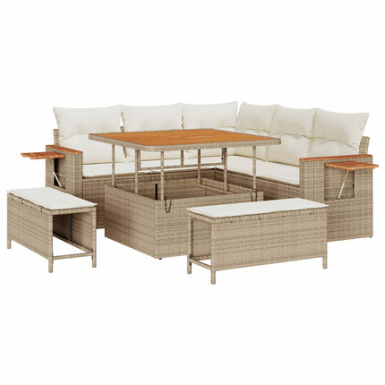 Trädgårdsoffset 8 pcs Beige konstrotting