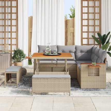 Trädgårdsoffset 8 pcs Beige konstrotting