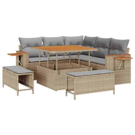 Trädgårdsoffset 8 pcs Beige konstrotting