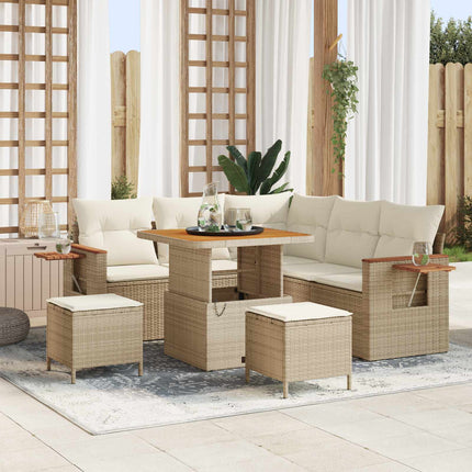 Trädgårdsoffset 8 pcs Beige konstrotting