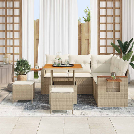 Trädgårdsoffset 8 pcs Beige konstrotting