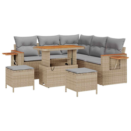 Trädgårdsoffset 8 pcs Beige konstrotting