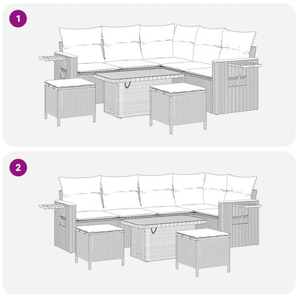 Trädgårdsoffset 8 pcs Grå konstrotting