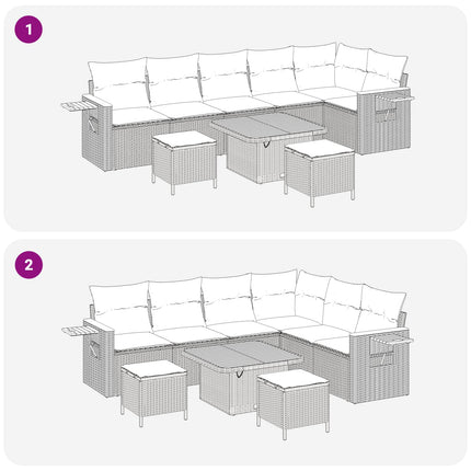 Trädgårdsoffset 9 pcs Svart konstrotting