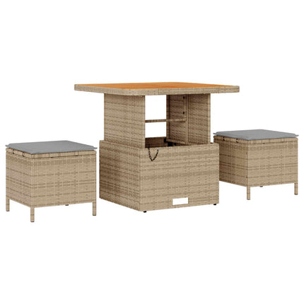 Trädgårdsoffset 9 pcs Beige konstrotting