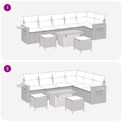 Trädgårdsoffset 9 pcs Grå konstrotting