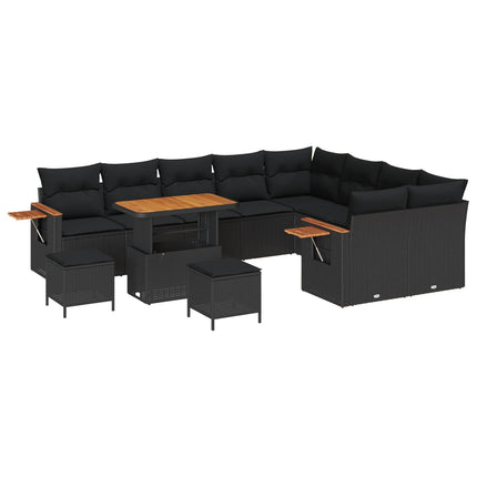 Trädgårdsoffset 12 pcs Svart konstrotting