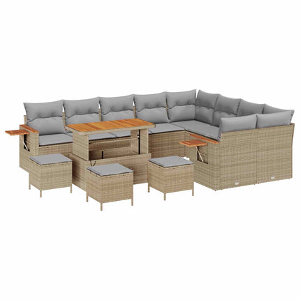 Trädgårdsoffset 13 pcs Beige konstrotting